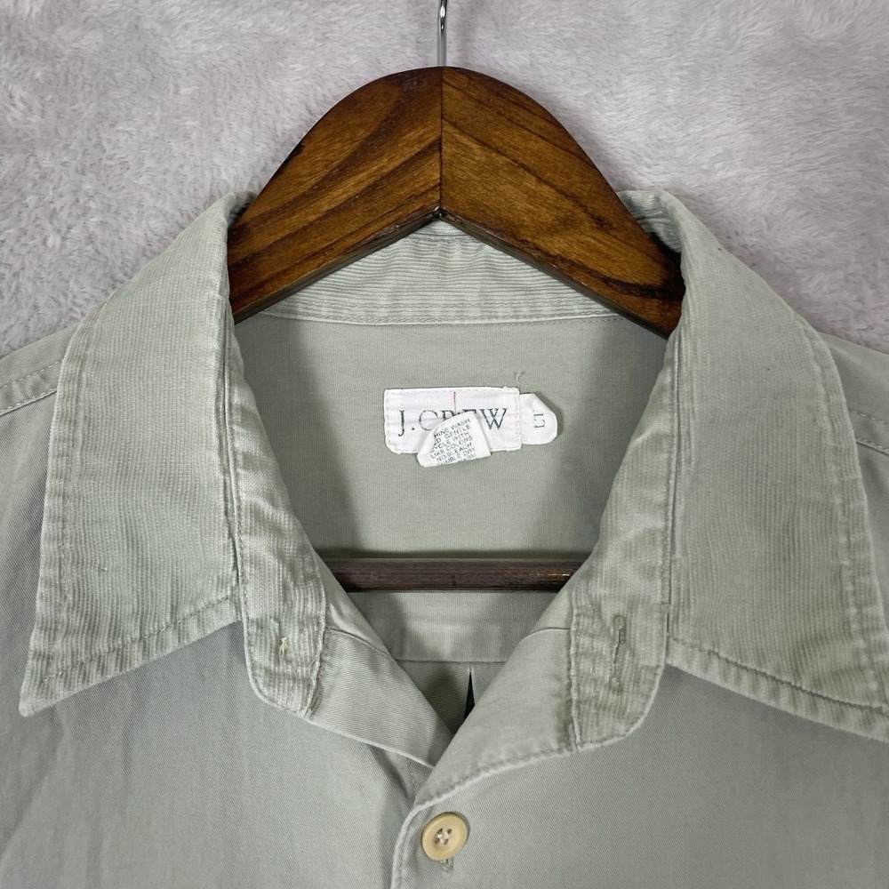 Vintage J. Crew Shirt Mens Large Tall‎ Oarsman Corduroy Collar Tan Brown Button - Picture 9 of 11